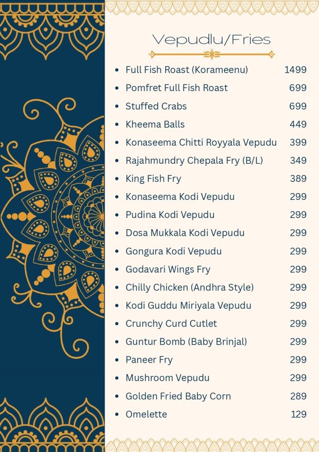 Aahwanam Menu 3